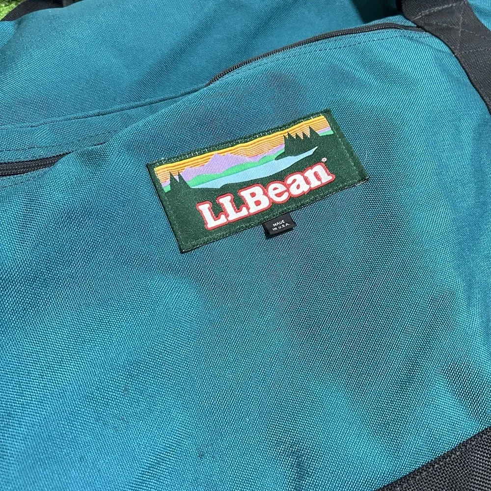 Vintage‎ LL Bean Duffel Bag Green Canvas Oversized 36x16 Backpack Convert